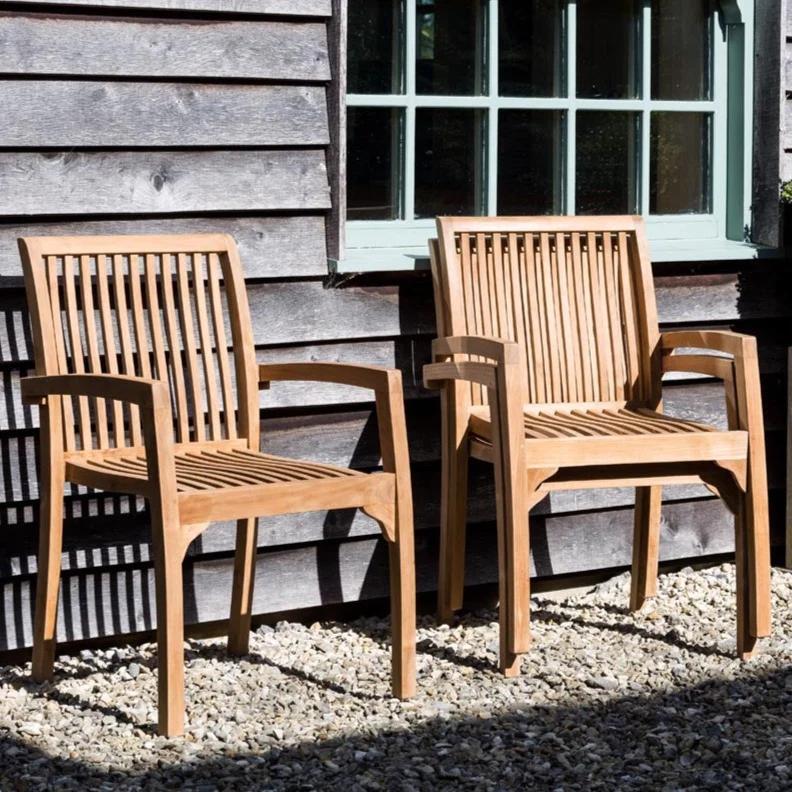 Teak stacking chairs