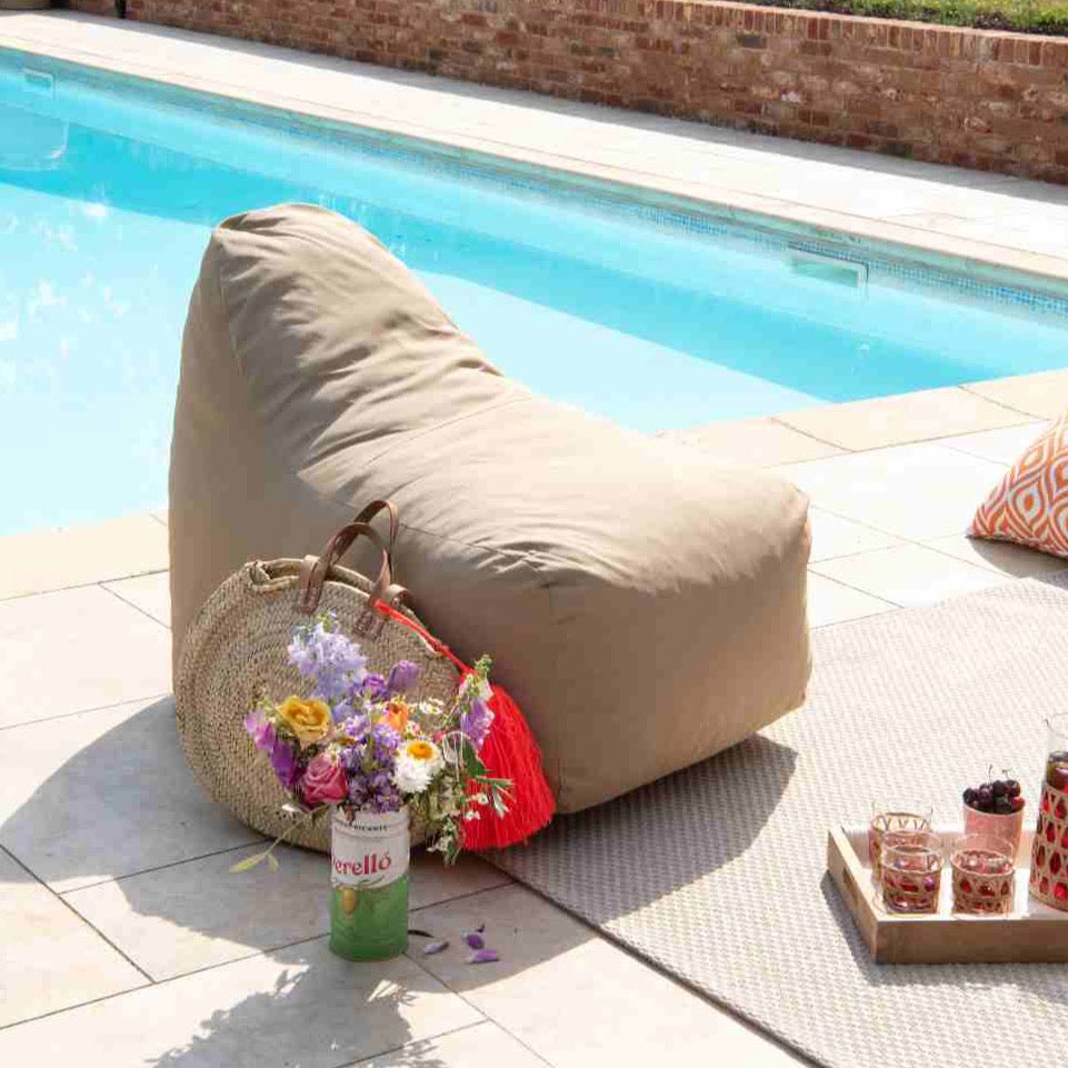 
                  
                    Teakunique's outdoor beanbag style chair in stone
                  
                