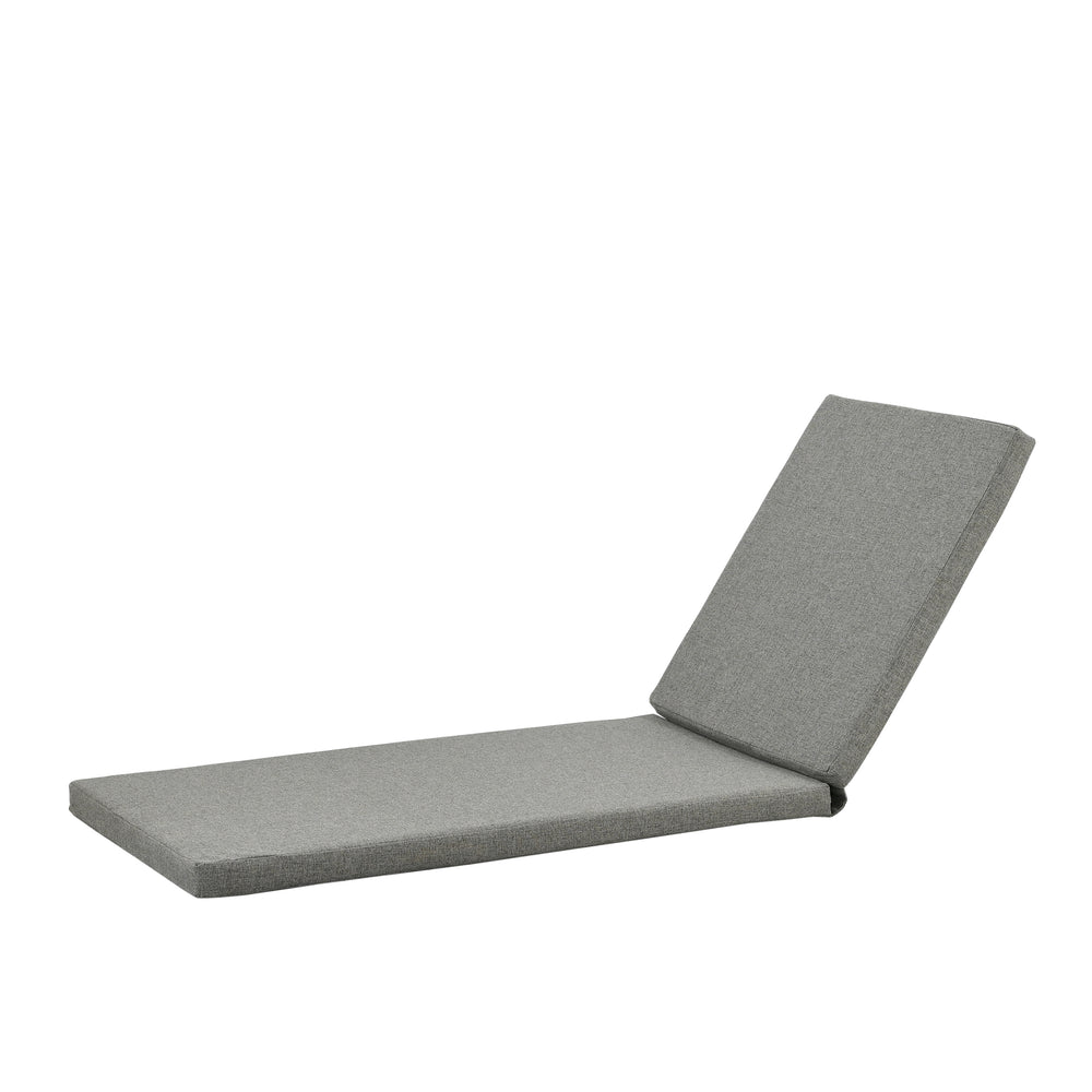 
                  
                    One lounger cushion, in grey, angled to show the thickness and shape of the cushions, on white background
                  
                