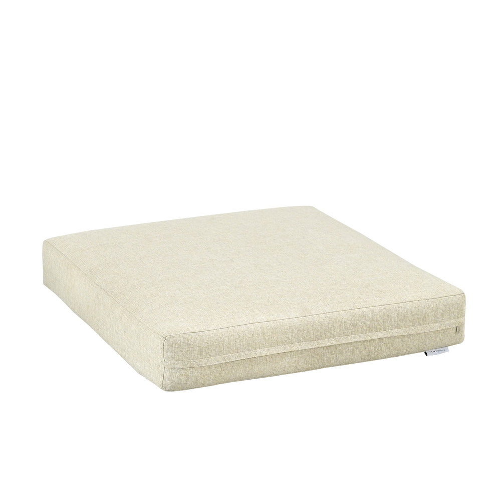 
                  
                    Beige cushion with zip on a white background
                  
                