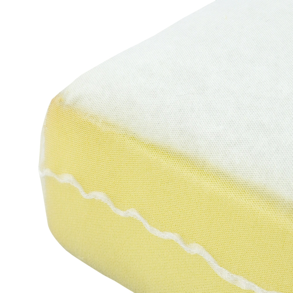 
                  
                    Close up of internal pad of dining chair cushion, on white background. 
                  
                