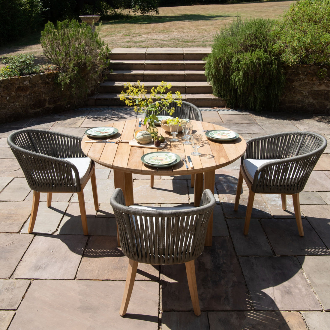 Poppy Table and Banda Chair Set | Teak Outdoor Dining | Teakunique