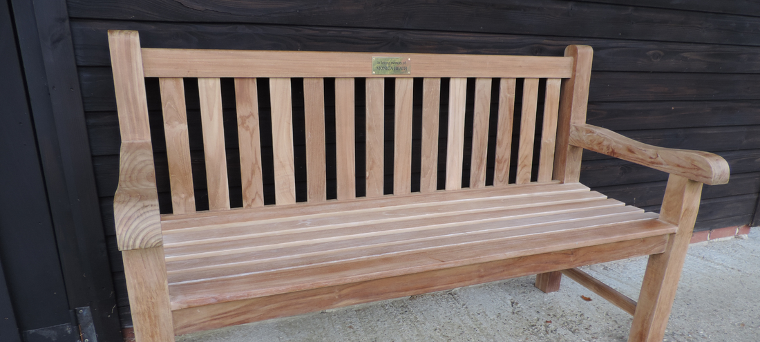  Personalised Plaque on Riverbank Teak Bench