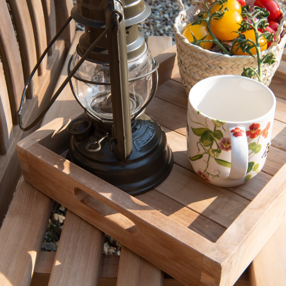 
                  
                    Teakunique small teak serving tray with bowl of tomatoes, lantern and mug
                  
                