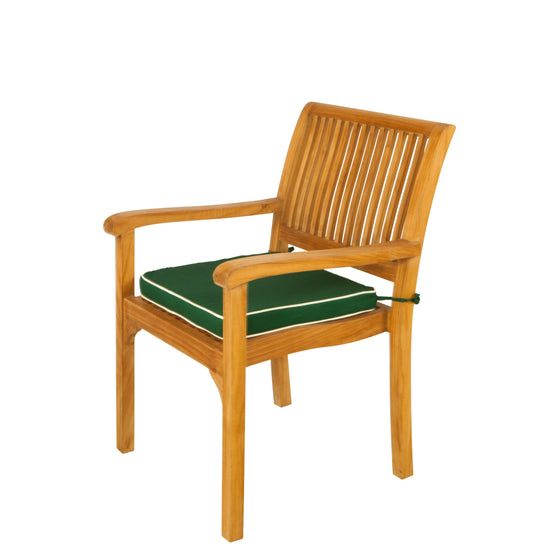 Teakunique's Bali carver chair with classic green cushion