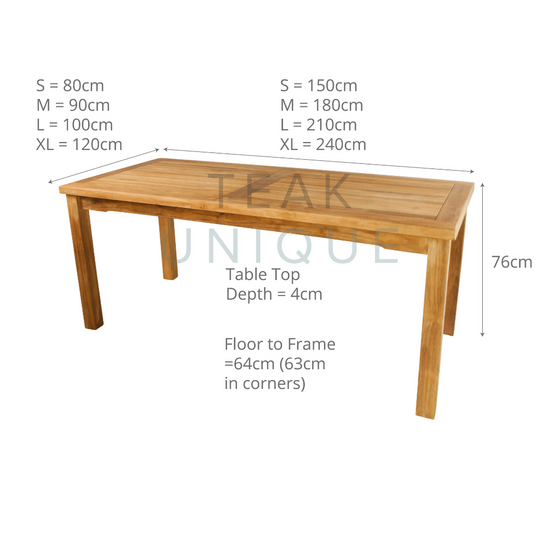 Lily Rectangular Table (4 Sizes)