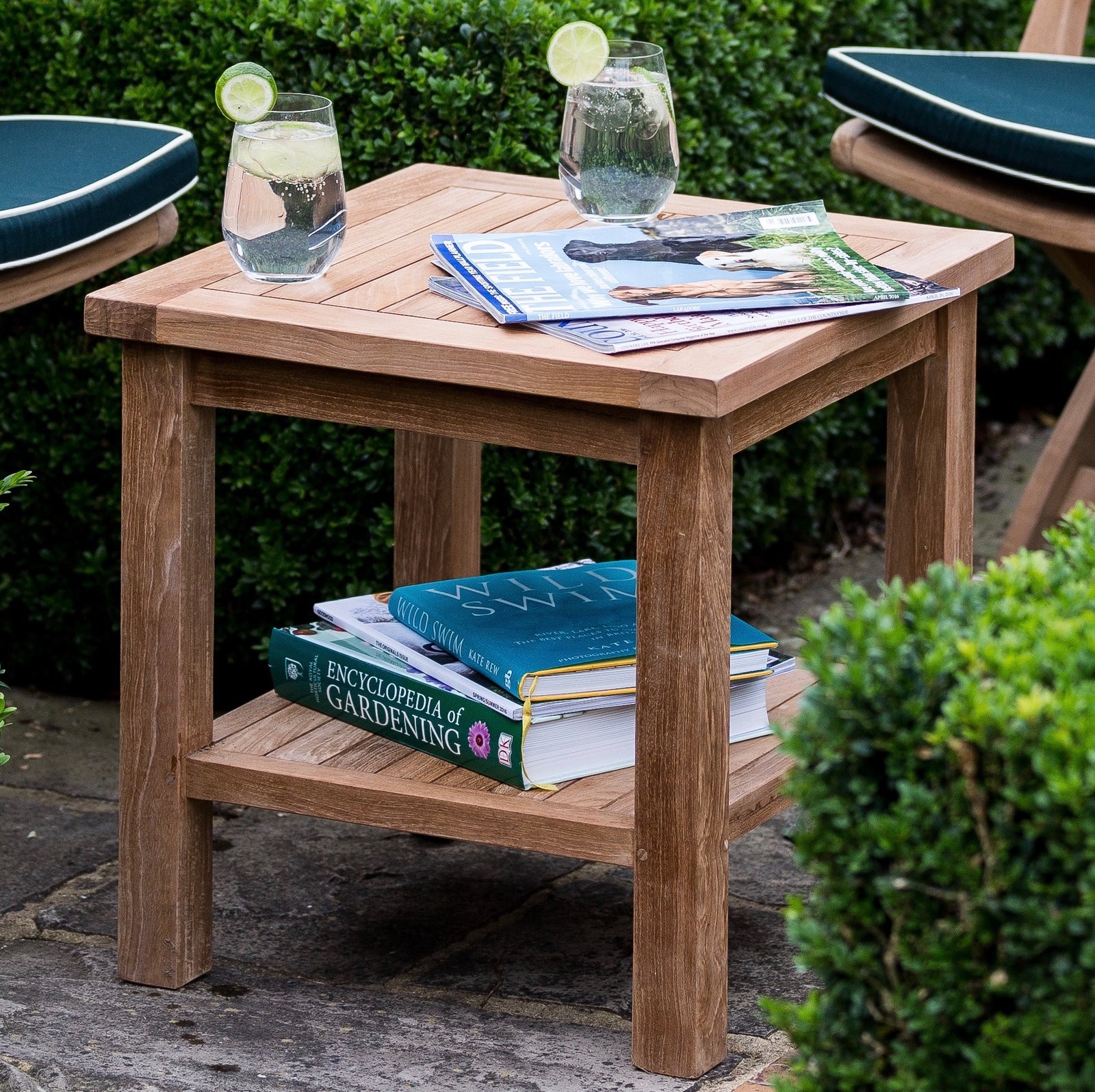 Rose Teak Square Coffee Table with Shelf | Teak Garden Furniture ...