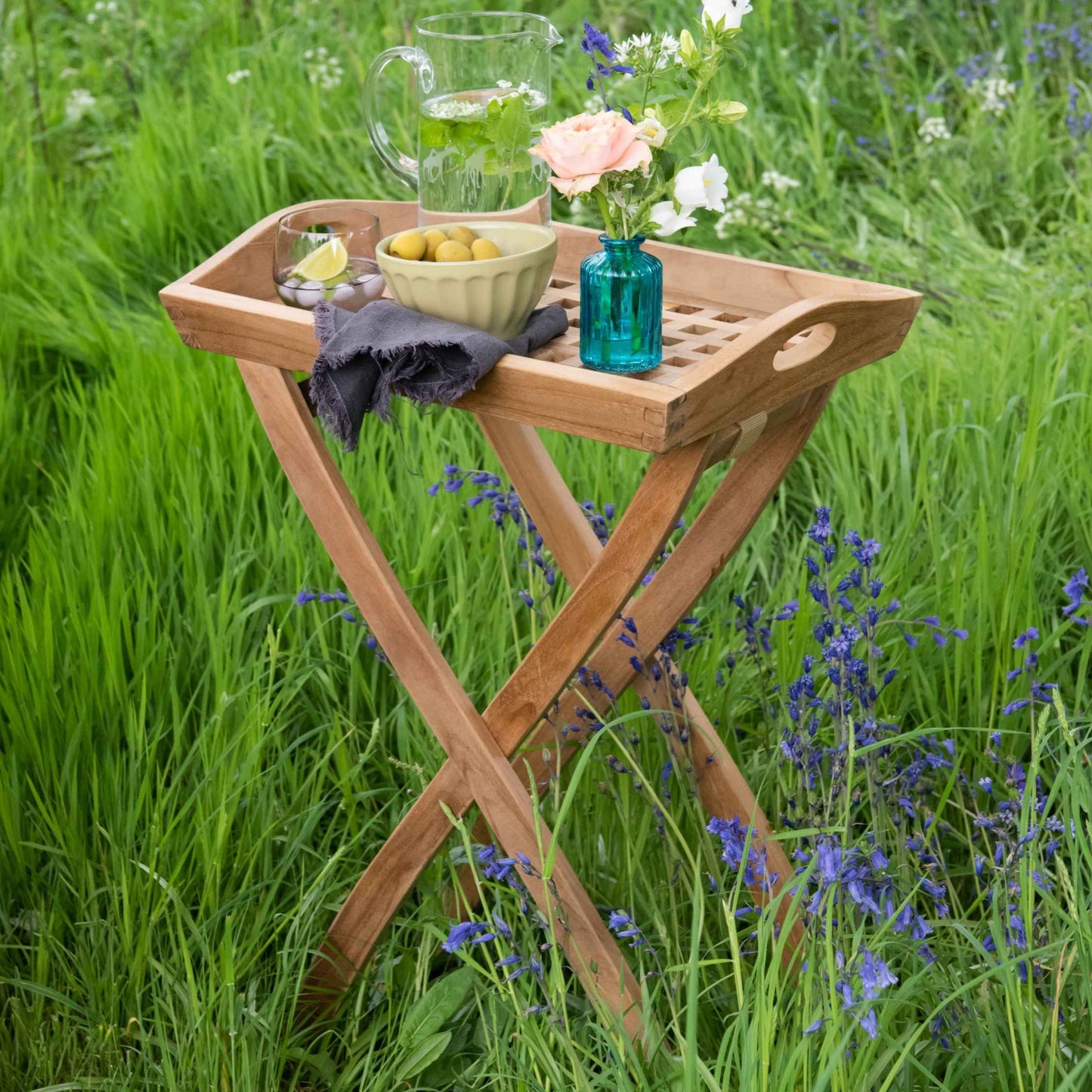 Teak Picnic Butler Tray